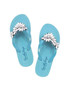 Baby Blue Handmade Flat Sandal With Crystal Flip Flop Shoe