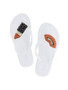 White Handmade Flat Sandal With Lipstick Flip Flop Shoe