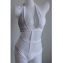 White One Piece Swimsuit Bandage Backless Bikini