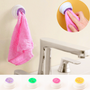 Kitchen Dishcloth Storage Rack Hand Towel Adhesive Hook Clasp Wall Paste Hanging Shelf Wash Cloth Holder Clip Bathroom Organizer 4PCS