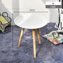 Tea Table End Table For Office Coffee Table Wooden Round Magazine Shelf Small Sofa Side Table Movable Living Room Furniture