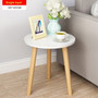 U-BEST Wooden Round Magazine Shelf  Small Tea Table Office Coffee End Table  Bedroom Living Room Furniture