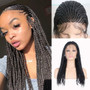 Charisma 13×4 Synthetic Lace Front Wigs Black Micro Box Braided Wigs For Black Women Crochet Braiding Hair Heat Resistant