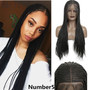 Long Braided Box Braids Synthetic Lace Front Wig Heat Resistant Fiber Hair Black Glueless Lace Wigs For Women With Baby Hair