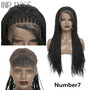 Long Braided Box Braids Synthetic Lace Front Wig Heat Resistant Fiber Hair Black Glueless Lace Wigs For Women With Baby Hair