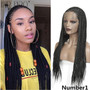 Long Braided Box Braids Synthetic Lace Front Wig Heat Resistant Fiber Hair Black Glueless Lace Wigs For Women With Baby Hair