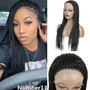 Long Braided Box Braids Synthetic Lace Front Wig Heat Resistant Fiber Hair Black Glueless Lace Wigs For Women With Baby Hair