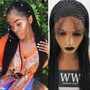 FANXITON Braided Box Braids Wigs Heat Resistant Fiber Hair Synthetic Lace Front Wig For Black Women.