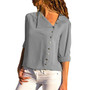 Chiffon, Long Sleeve Blouse With Skewed Neckline - Gorgeous!  Sizes: S M L XL XXL XXXL