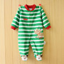 Green Striped Rompers with Footies