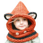 Fox Winter Children Handmade Knitted Hat & Scarf