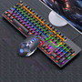 GAMING KEYBOARD- DARSHION Mechanical Keyboard Black Axis Blue Switch Retro Punk Gaming Keyboard Mouse Headphone Three Piece Set Cable for Desktop Loptap