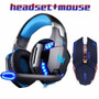 Gaming Mouse 4000 DPI + Headset Stereo Gamer Headphones with microphone Earphone Adjustable Gamer Mice Wired USB For PC Mice Set