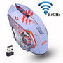 Rechargeable Wireless Silent Gaming Mouse Computer Mute Mice 2.4 GHZ DPI  Power Saving Optical USB for Laptop PC Gamer