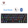 MOTOSPEED CK62 USB Wired Bluetooth Wireless Dual Mode Mechanical RGB Backlit Gaming Keyboard , 61 Keys Portable Mini Keyboard