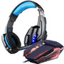 Gaming Headset and Gaming Mouse 4000 DPI Adjustable Stereo Gamer Earphone Headphones + Gamer Mice LED Light Optical USB Wired