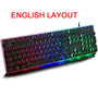 GAMING KEYBOARD - DARSHION TOUCH DREAM - Gaming Russian Keyboard Retro Round Glowing Keycap Metal Panel Backlit USB Wired Metal Panel Illuminated Border Waterproof