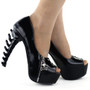 Bad Girl's Backbone - Peep-toe Platform Heels