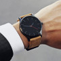 Quartz Watch with Leather Wrist Band