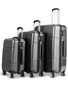 Gun Metal Sleek Travel Rolling Suitcase Set