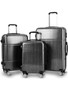 Gun Metal Sleek Travel Rolling Suitcase Set