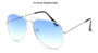 Fashion Pilot Sunglasses Men Vintage Brand Design Sunglasses Silver Frame Gradient Blue Transparent Ocean Lenses Free Shipping