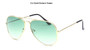 Fashion Pilot Sunglasses Men Vintage Brand Design Sunglasses Silver Frame Gradient Blue Transparent Ocean Lenses Free Shipping