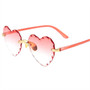 Oulylan Women Rimless Sunglasses Fashion Heart-shaped Sun Glasses for Wome Vintage Cute 90s Gradient Shades Eyeglasses  UV400