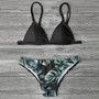 Leaf Print Spaghetti Strap Bikini Set