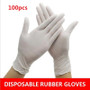 Universal Latex Gloves Disposable White Non-Slip Acid Laboratory Rubber Latex Gloves Household Cleaning Disposable 100/50/30PCS