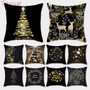 Taoup Gold Black Snowflake Merry Christmas Pillowcase Xmas Decor for Home Decor for Christmas Ornaments Xmas Noel Santa Claus