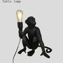 Modern Resin Monkey Pendant Lights Nordic Monkey Hemp Rope Hanging Lamp Dining Room Bar Cafe Wall Floor Table Artlight Fixture