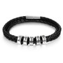 Men's Leather Bracelet with Custom Name Beads