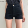 High Waist Denim Skinny Shorts