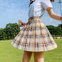 High Waist Plaid Mini Skirt