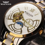WAKNOER Automatic Mechanical Watch Men Stainless Waterproof Moon Phase Luminous Luxury Business Tourbillon Montre Homme Clock