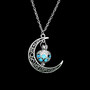 Vienkim Neo-Gothic Luminous Pendant Necklace Women Charm Moon In The Dark Glowing Stone Necklaces For Jewelry Christmas Gifts