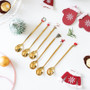 Stainless Christmas Spoon New Year 2021 Xmas Party Table Ornaments Coffee Spoon Christmas Decorations for Home Navidad Noel Gift