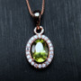 Green Peridot Gemstone  Pendant Necklace