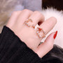 Sweet Heart Flower Cubic  Adjustable Rings