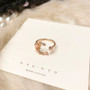 Sweet Heart Flower Cubic  Adjustable Rings