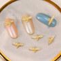 10pcs/Set 3D Gold Bee Nail Art Decorations Rhinestones