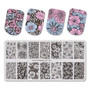 Nail Stamping Plates Summer Flower Feather