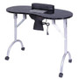 Portable MDF Manicure Table Spa Beauty Salon Equipment Desk with Dust Collector & Cushion & Fan Black