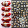 1pc Summer Glitter Nail Decals Stickers Gold Black White Leaf Manicuring Foils Geometric Slider Nail Art Adhesive Decor