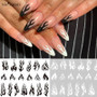 1pc Fire Flame Nail Stickers Gold Black Fire Nail Art Sticker Decal Slider Decorations