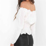 Womens Lantern Sleeve Off Shoulder Top Corset Shirt Sexy Tops Womens Lace up Satin Corset Blouse