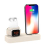 3 in 1 Charging Dock Holder For iPhone XS XR 8 8 Plus 7 6 Silicone Charging Stand Dock Station For Apple watch 4 3 2 For Airpods