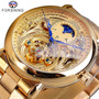 Automatic Mechanical Business  Men's Golden Moon Phase Steel Watch