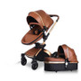Leather stroller luxury baby stroller 3 in 1 Folding kinderwagen baby pram child stroller send free gifts